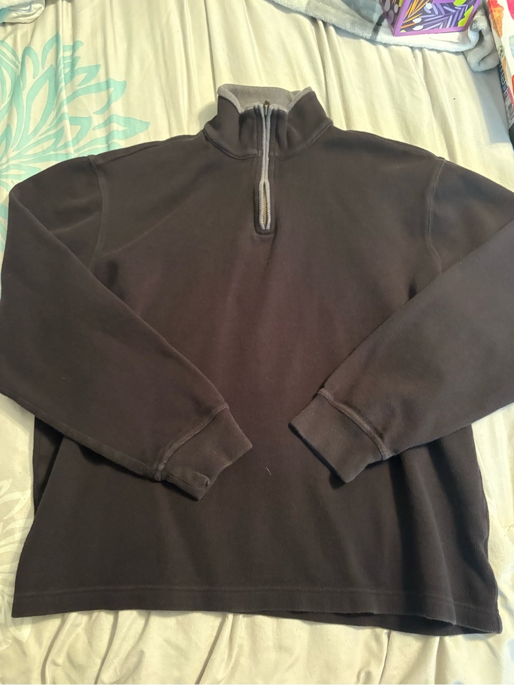 Faded Glory Men's Dark Brown Quarter-Zip Pullover